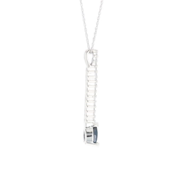 Pear Blue Sapphire Drop Pendant