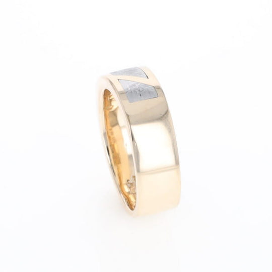 Meteorite Ring, 3 Section Inlaid Design