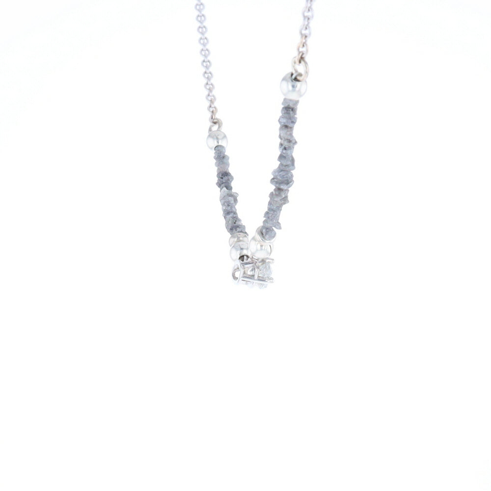 Marquise Diamond Necklace with Rough Diamond Beads