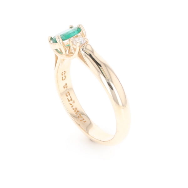 Emerald Three-Stone Trellis Ring