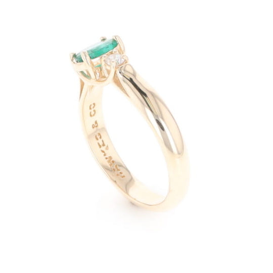 Emerald Three-Stone Trellis Ring