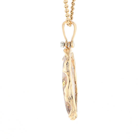 Gold Quartz Freeform Pendant (G2)