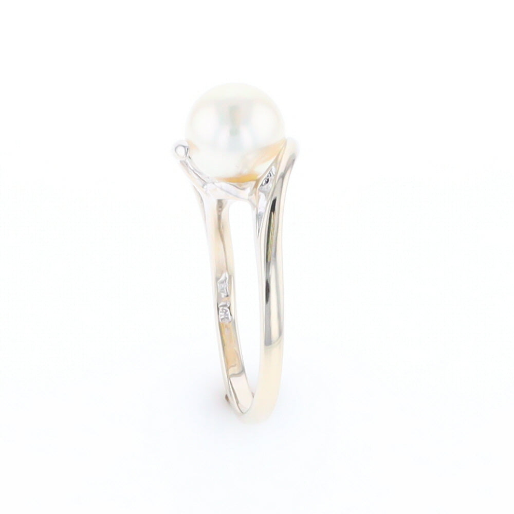 Pearl Solitaire Bypass Ring