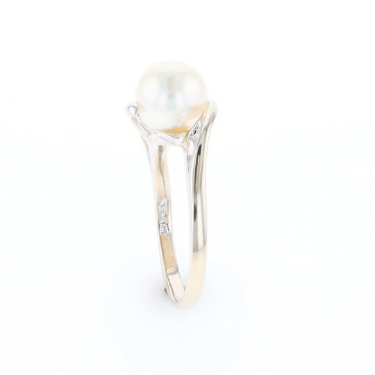 Pearl Solitaire Bypass Ring