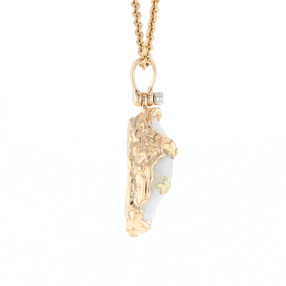 Rough Gold Quartz Freeform Pendant