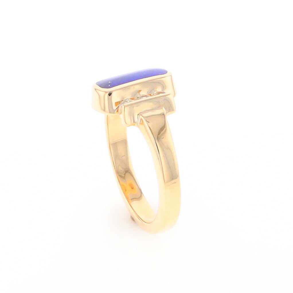 Lapis 0.24ctw Diamond Ring