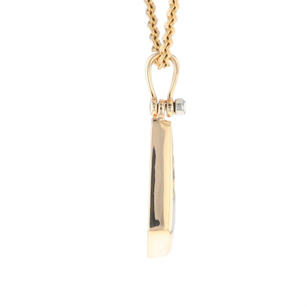 Triangular Gold Quartz Pendant - G2