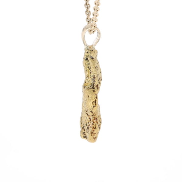 Gold Natural Nugget Flat Pendant