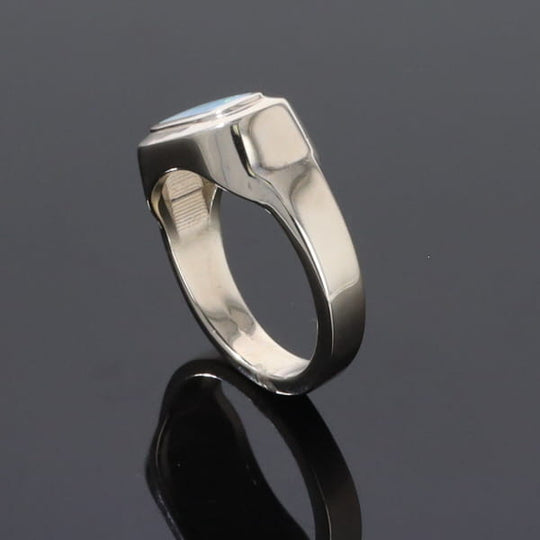 Opal Rings Rectangle Inlaid Design Lady's Ring