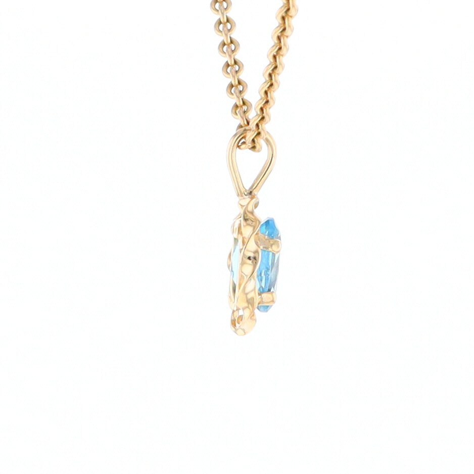 Blue Topaz Twisted Frame Pendant