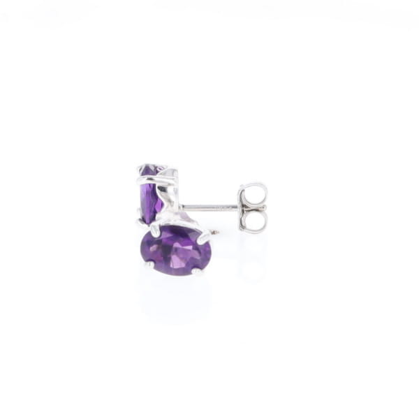 Oval Amethyst Stud Earrings