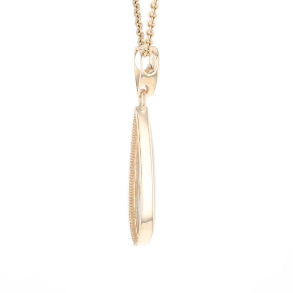 Gold Quartz Pendant Tear Drop Inlaid Design G1