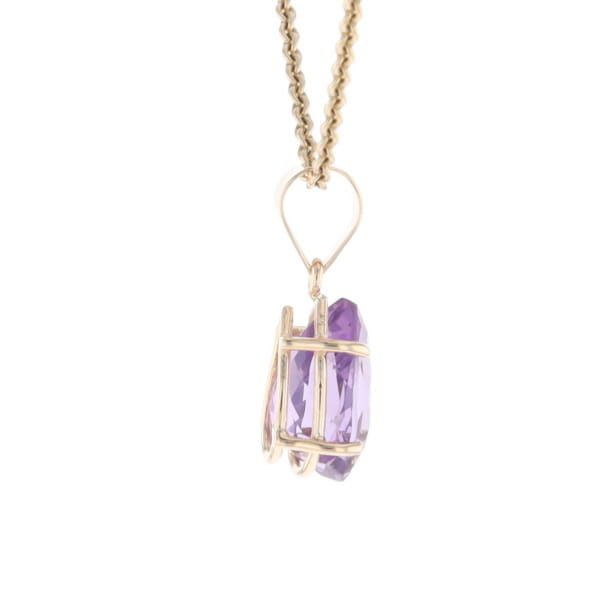 Pear Solitaire Amethyst Pendant