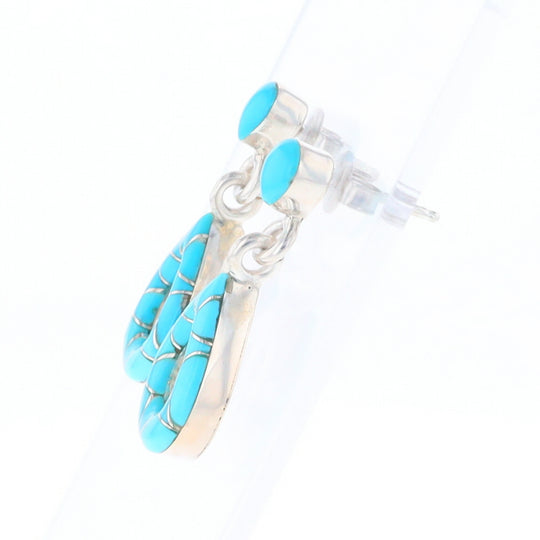 Native American Turquoise Teardrop Earrings