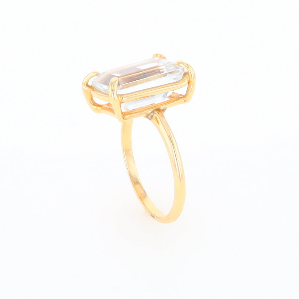 Emerald Cut Blue Topaz Ring