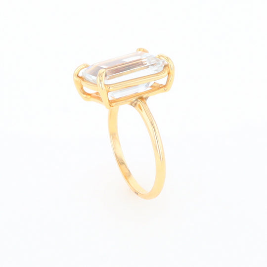 Emerald Cut Blue Topaz Ring