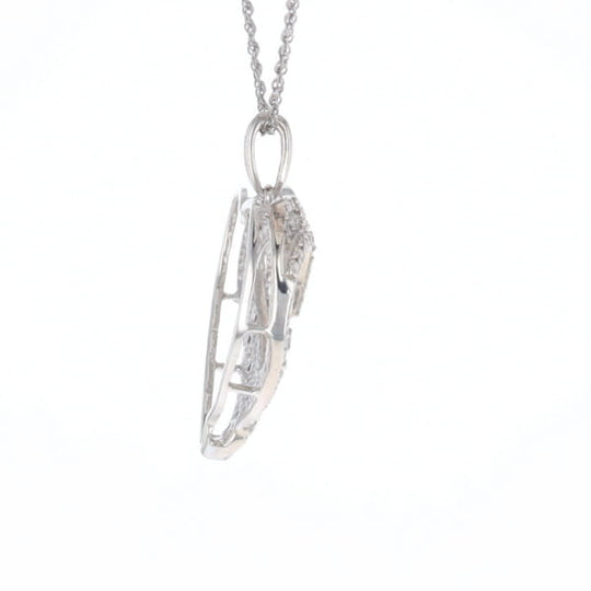 Frosted Diamond Heart Necklace