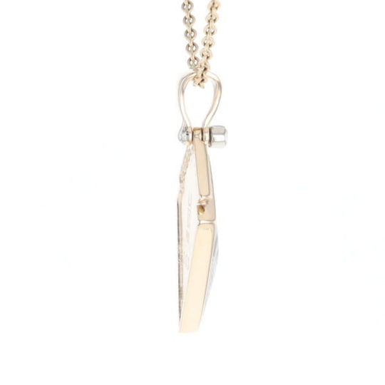 Meteorite Kite Shape Inlaid Pendant with 0.19ctw Diamonds