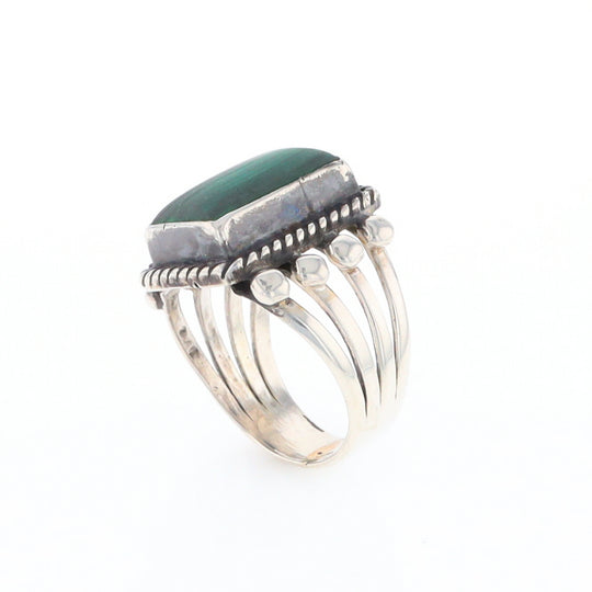 Native Rectangle Malachite Ring