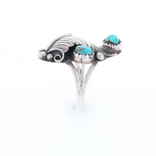 Native Turquoise Feather Ring