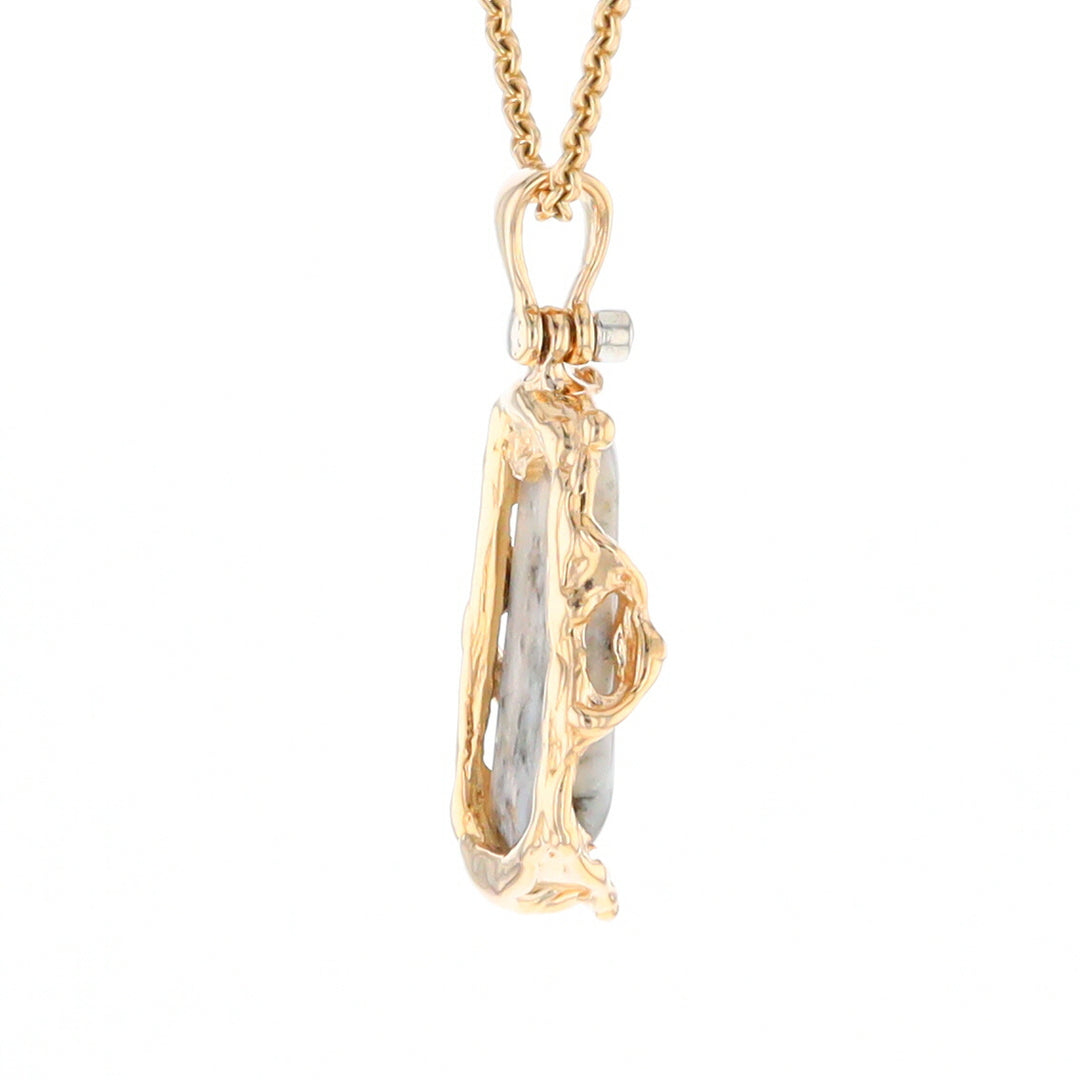 Free Form Gold Quartz Pendant