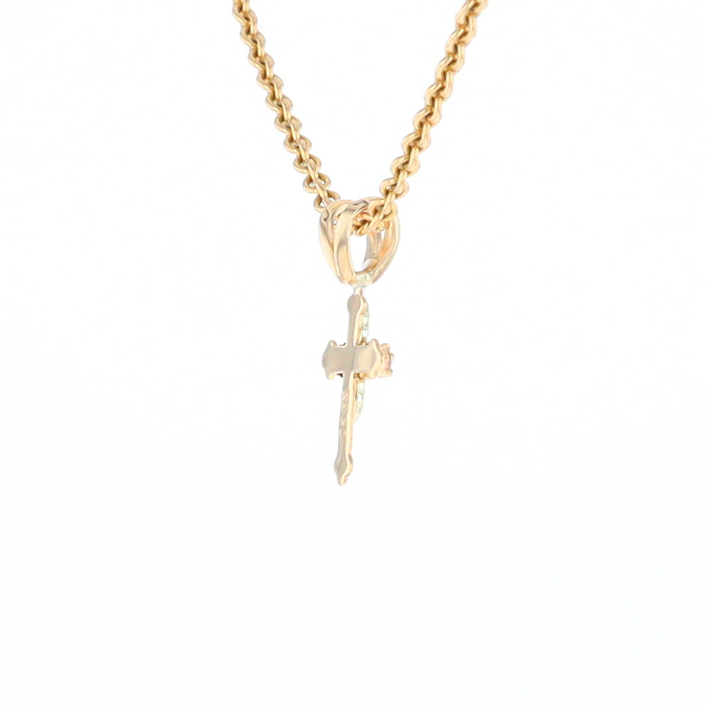 Black Hills Gold Diamond Cross Pendant