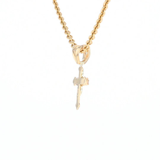 Black Hills Gold Diamond Cross Pendant