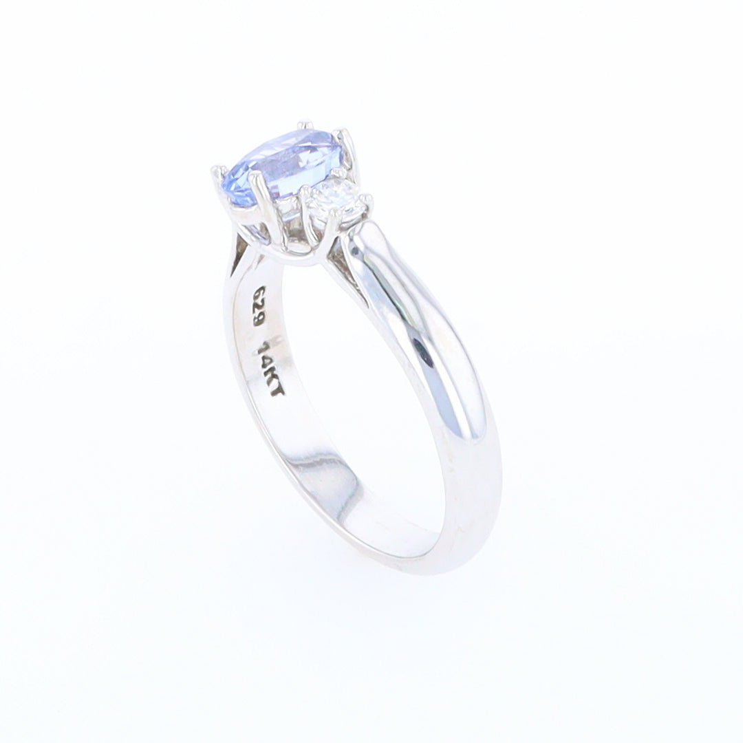 Ceylon Sapphire Three-Stone Trellis Ring