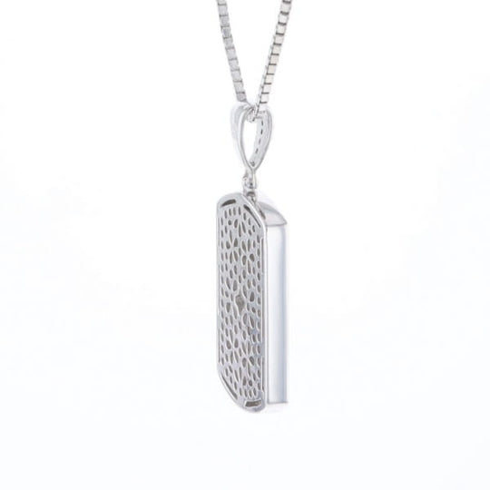 Cubic Zirconia Dog Tag Necklace