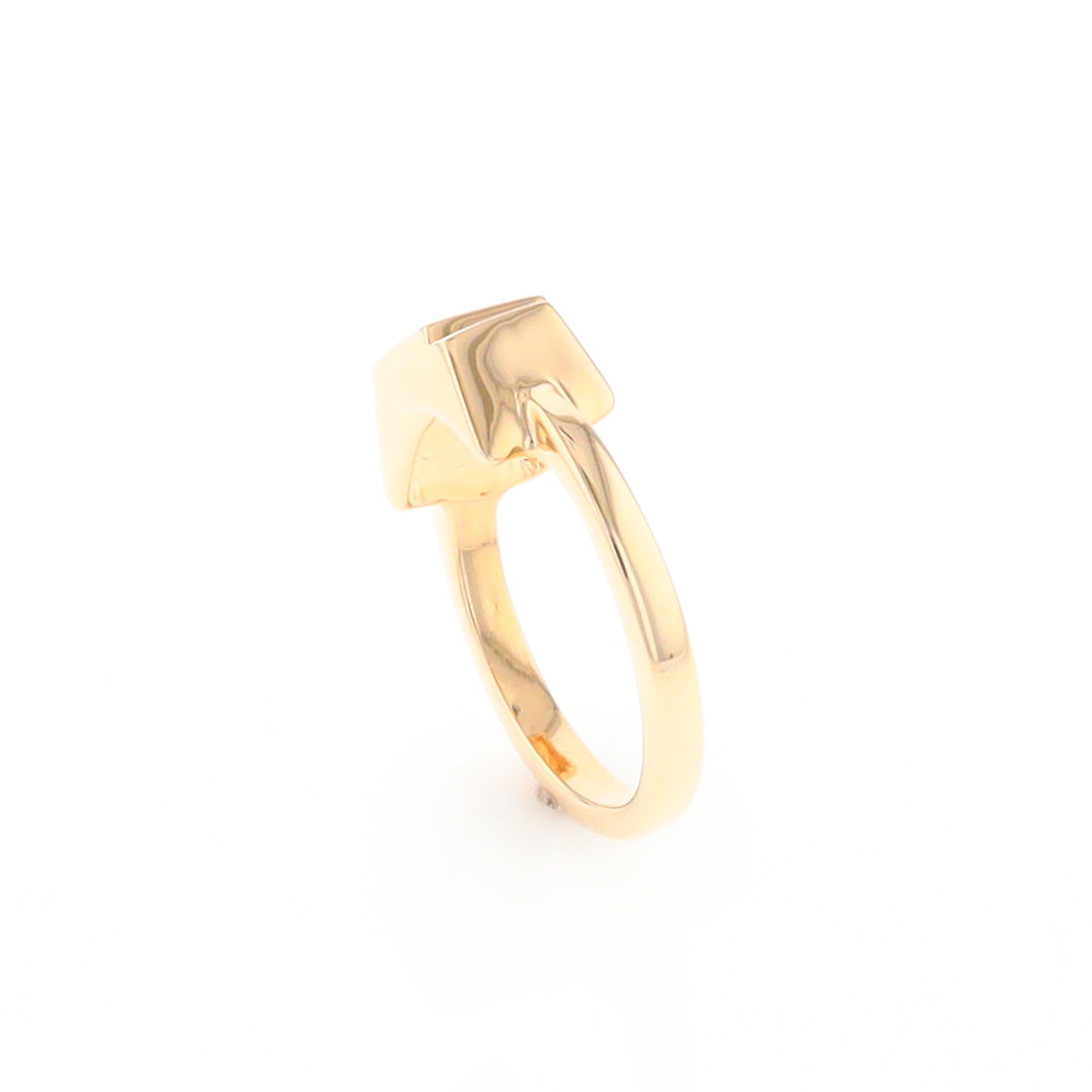 Gold Quartz Ring Wrap Double Square Inlaid Design