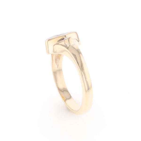 G2 Gold Quartz Ring Diamond Shape Inlaid with 0.05ctw Round Diamonds