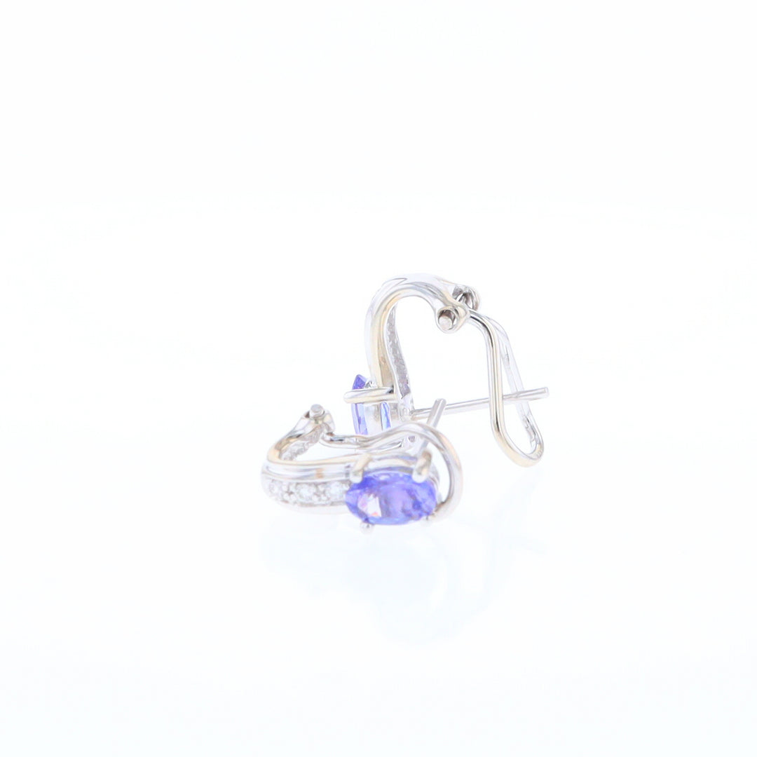 Oval Tanzanite and Diamond Earrings