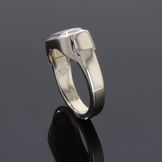 Opal Rings Rectangle Inlaid Design Lady's Ring
