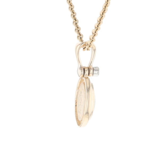 Natural pietersite oval inlaid .02ctw diamond pendant