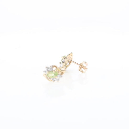 Bypass Peridot and Diamond Stud Earrings