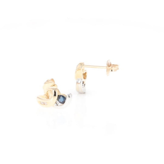 Blue Sapphire Swirl Earrings