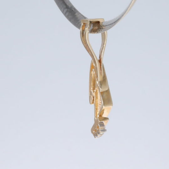 Opal Pendant Triangle Inlaid Design with .07ctw Round Diamonds