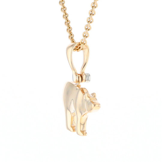 Gold Quartz Inlaid Polar Bear Pendant