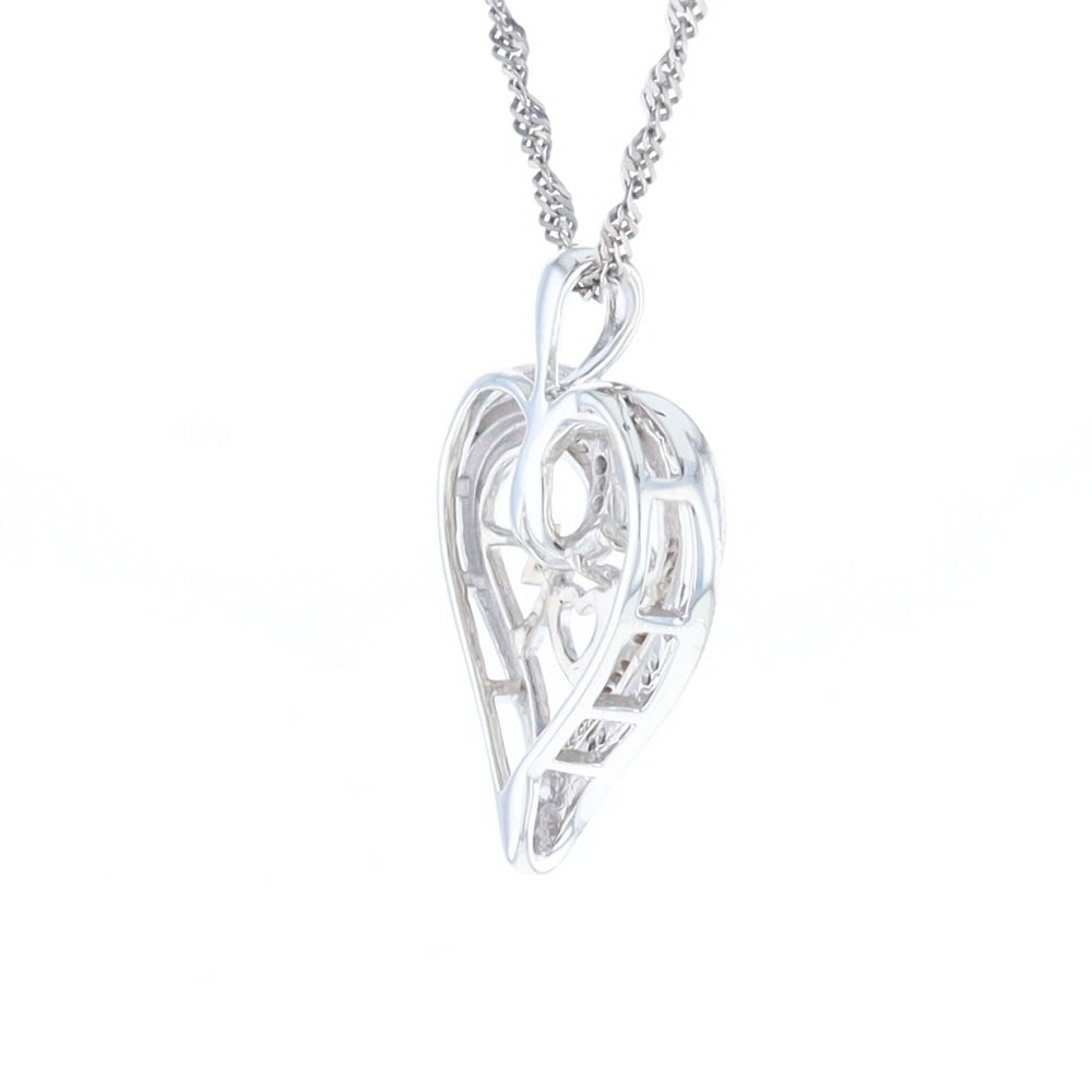 "MOM" Diamond Heart Pendant