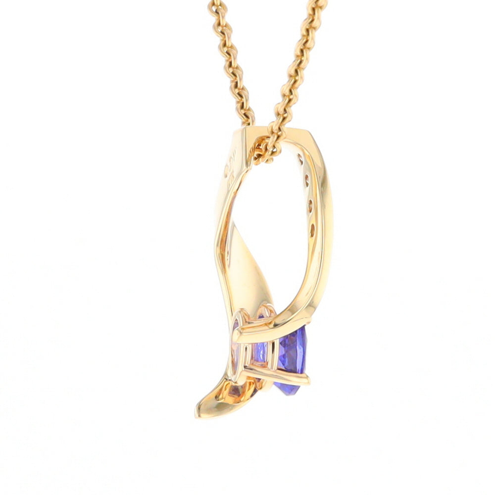 Synthetic Sapphire & Diamond Slide Pendant