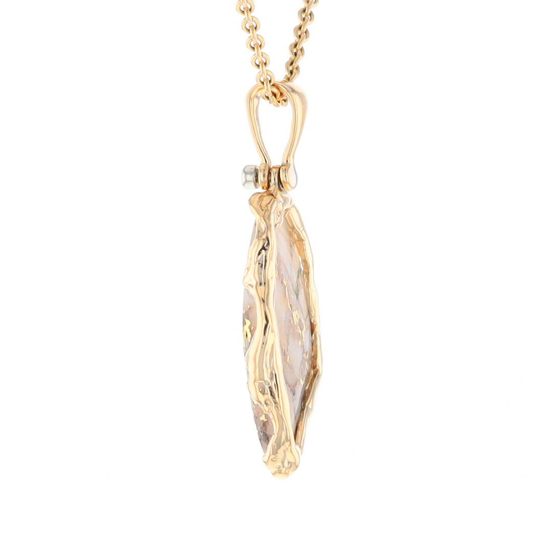 Gold Quartz Freeform Pendant (G2)