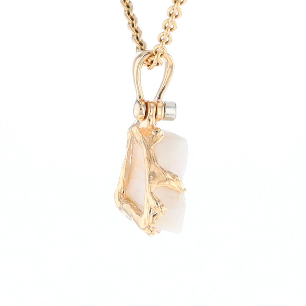 Rough Gold Quartz Freeform Pendant