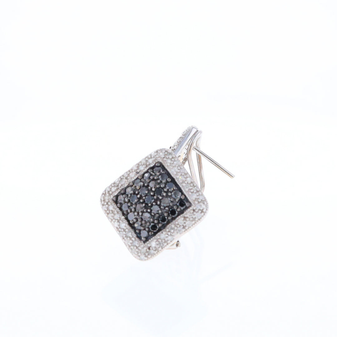 Pavé Black and White Diamond Earrings