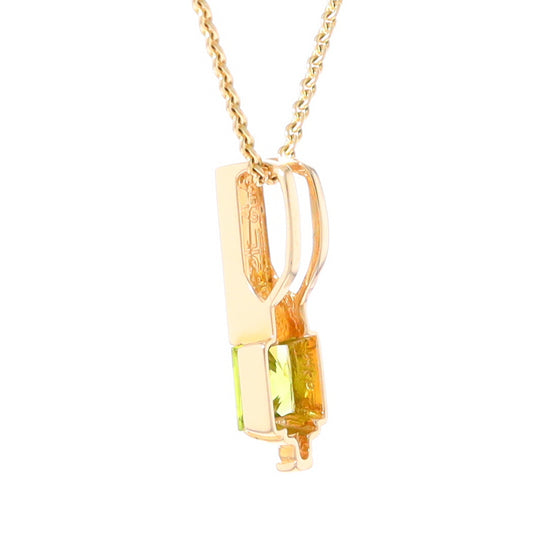 Opal Pendant Rectangle Inlaid with Peridot and .03ctw Round Diamond
