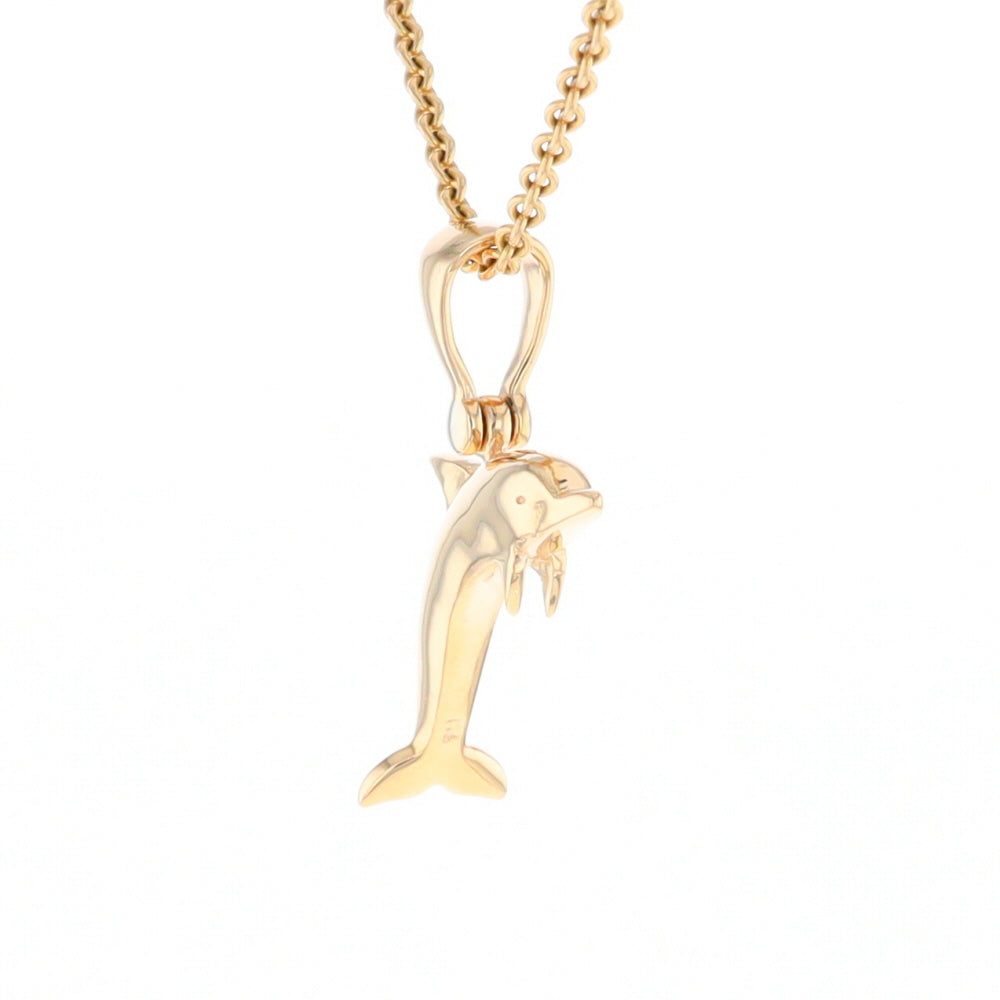 Gold Quartz Dolphin Pendant - G2