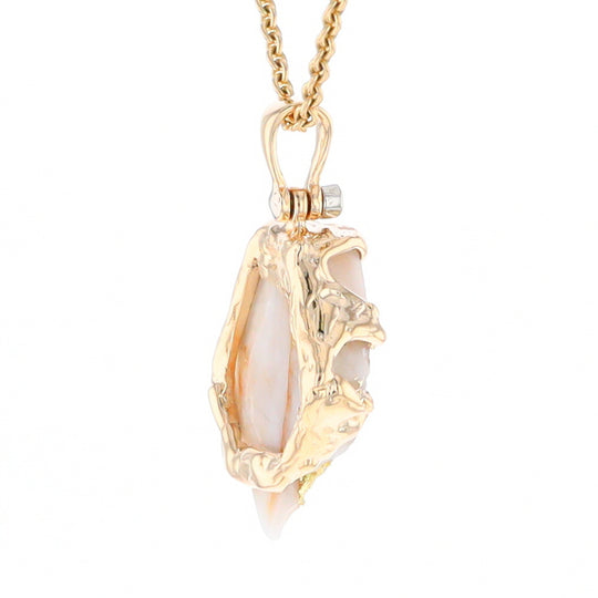 Rough Gold Quartz Free Form Pendant