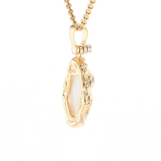 Gold Quartz Freeform Pendant