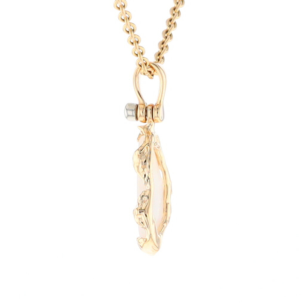 Gold Quartz Freeform Pendant (G2)