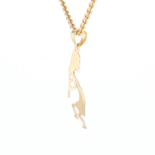 Black Hills Gold Yellow & Rose Gold Kokopelli Pendant