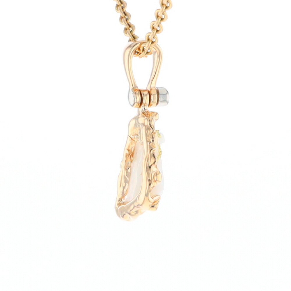 Rough Gold Quartz Freeform Pendant